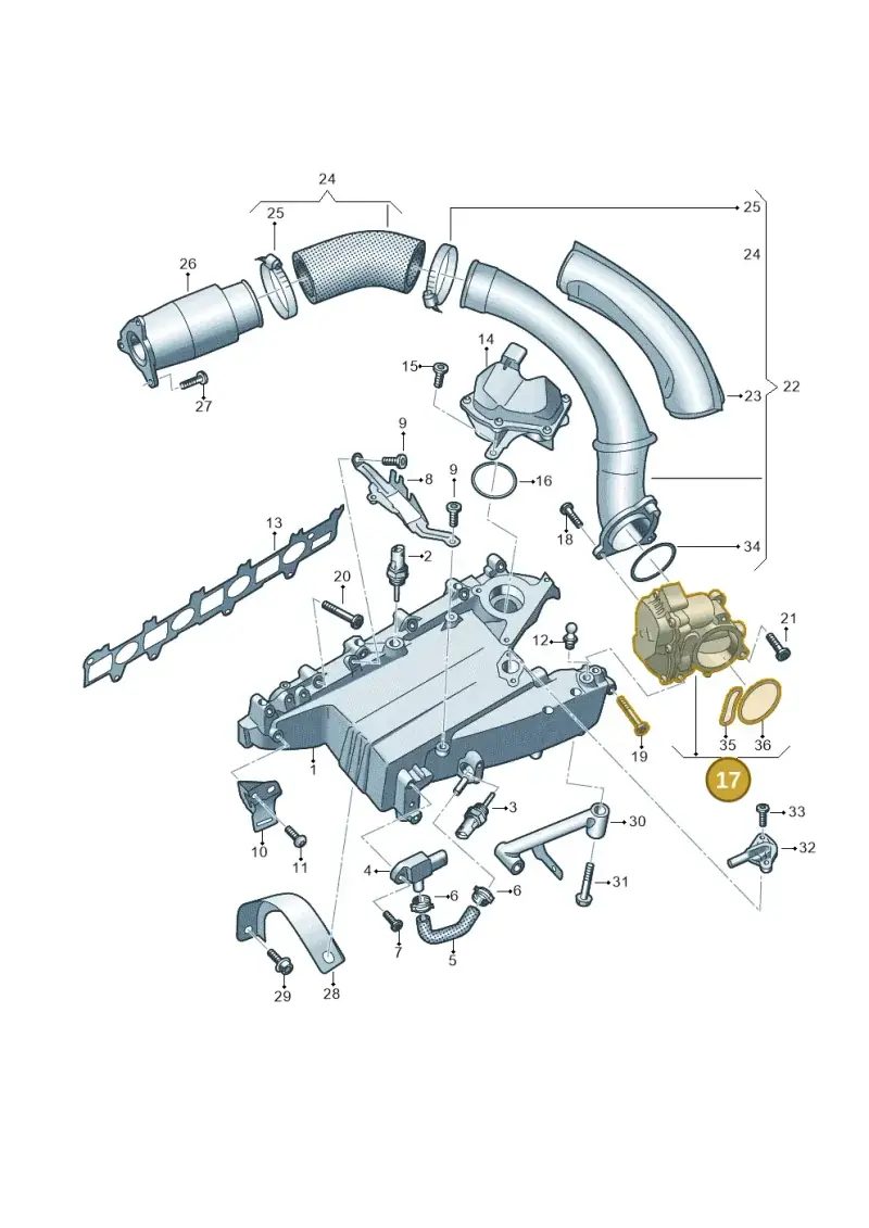 05L128063E — Audi A5 Limo 2.0 (2024-) diagram 430129050, position 17