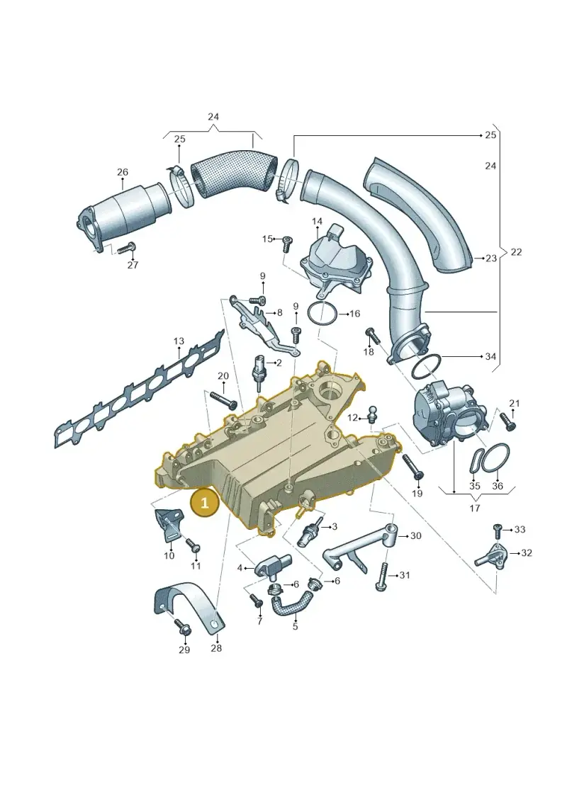 05L129711M — Audi A5 Limo 2.0 (2024-) diagram 430129050, position 1