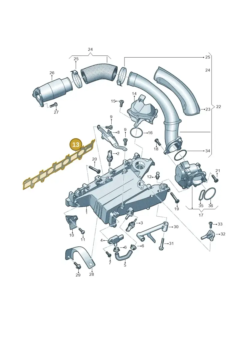 05L129717 — Audi A5 Limo 2.0 (2024-) diagram 430129050, position 13