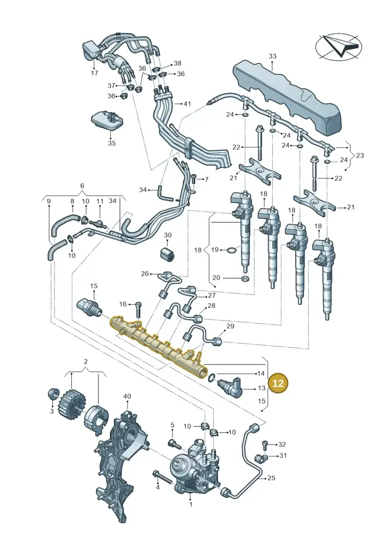 05L130089 — Audi A6 2.0 (2018-) diagram 430130650, position 12