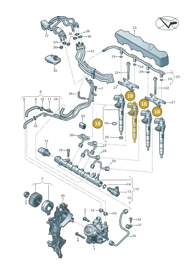 05L130277S — Audi A5 Limo 2.0 (2024-) diagram 430130650, position 18