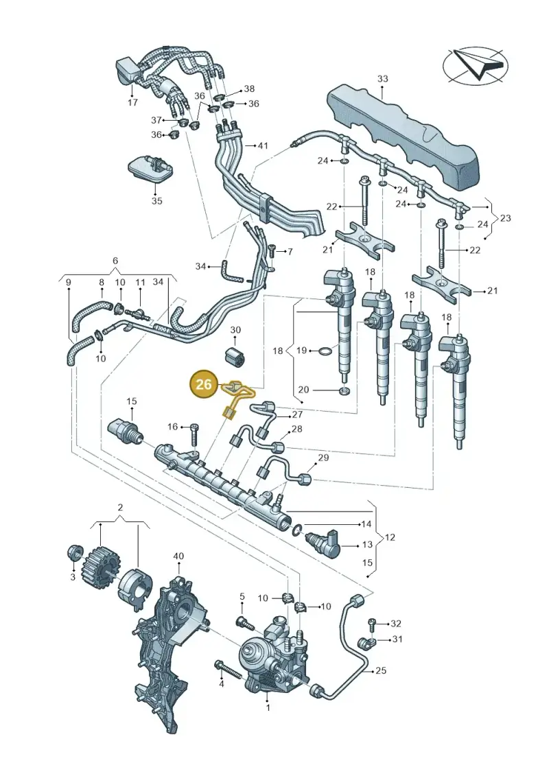 05L130301 — Audi A5 Limo 2.0 (2024-) diagram 430130650, position 26