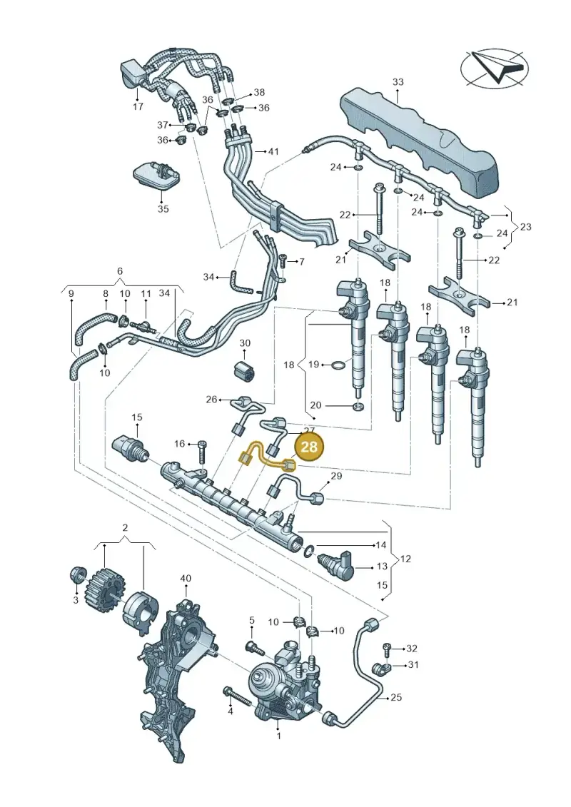 05L130303 — Audi A5 Limo 2.0 (2024-) diagram 430130650, position 28