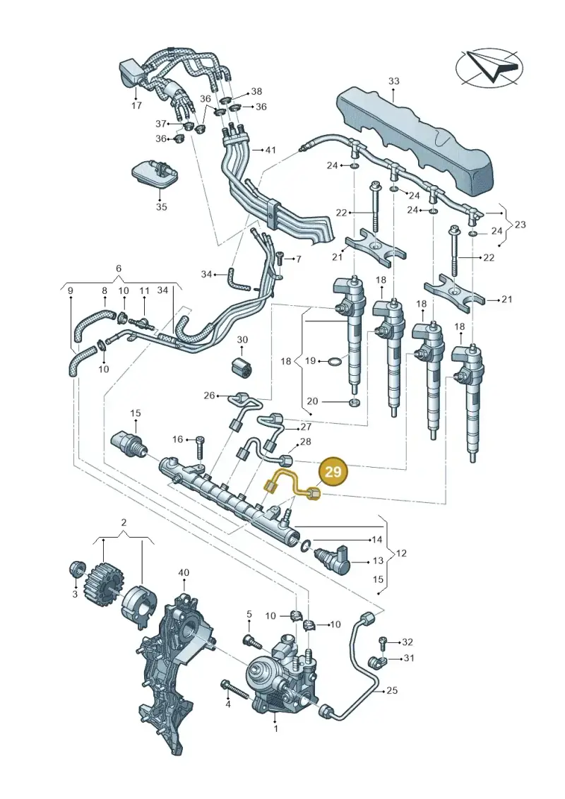 05L130304 — Audi A5 Limo 2.0 (2024-) diagram 430130650, position 29