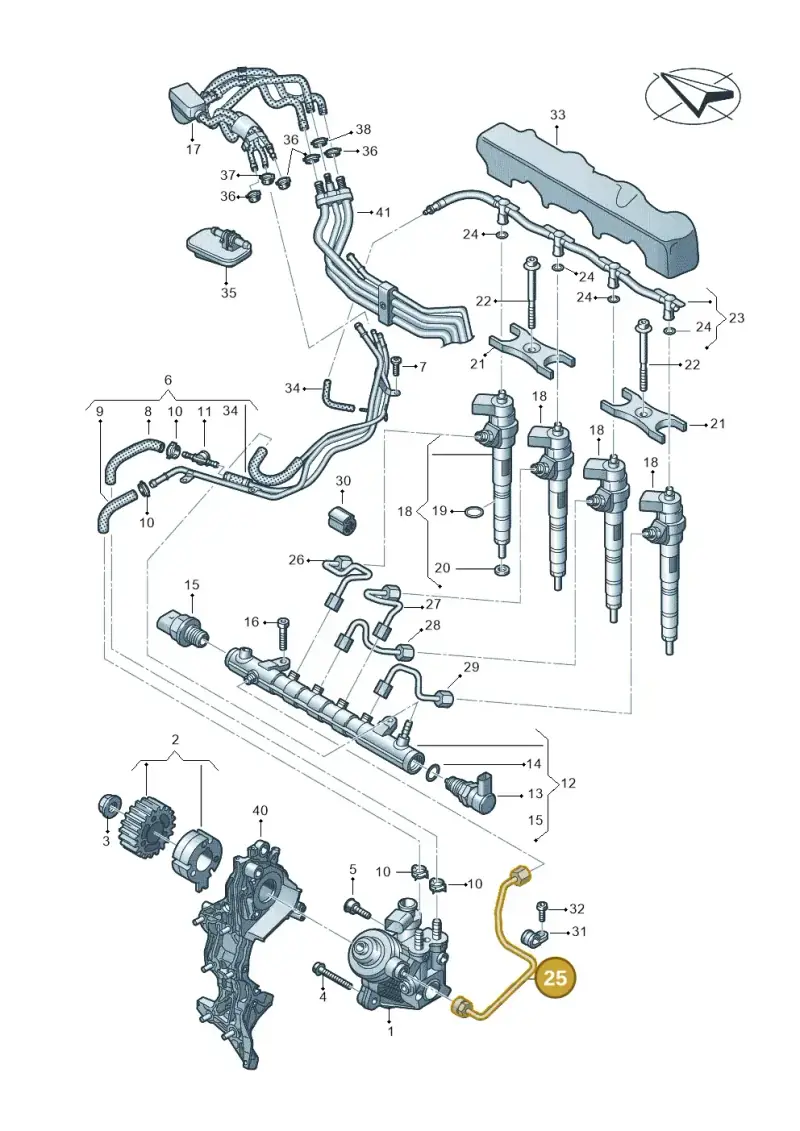05L130321B — Audi A5 Limo 2.0 (2024-) diagram 430130650, position 25