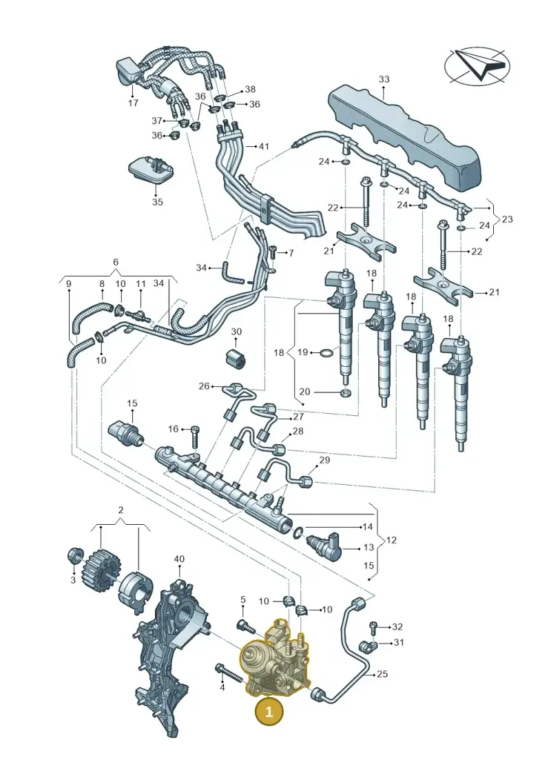 05L130755 — Audi A5 Limo 2.0 (2024-) diagram 430130650, position 1