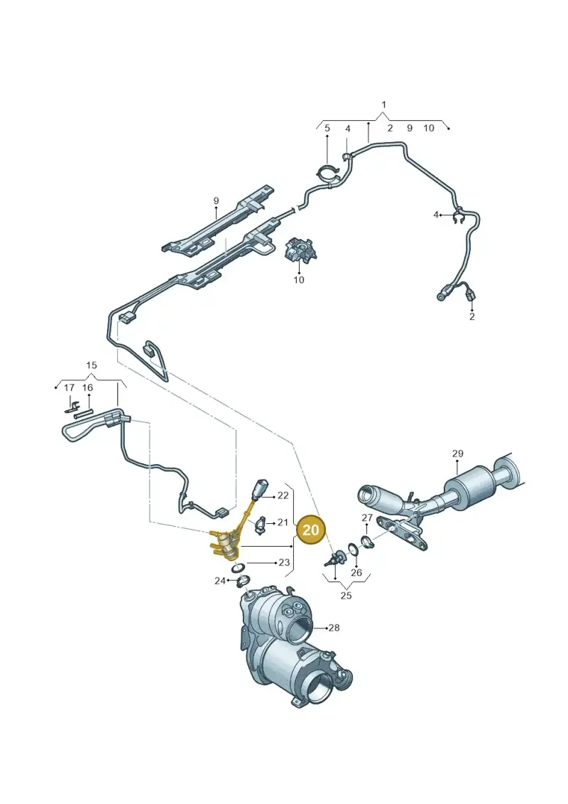 05L131113Q — Audi A3 Sportback (2019-2021) diagram 596201530, position 20