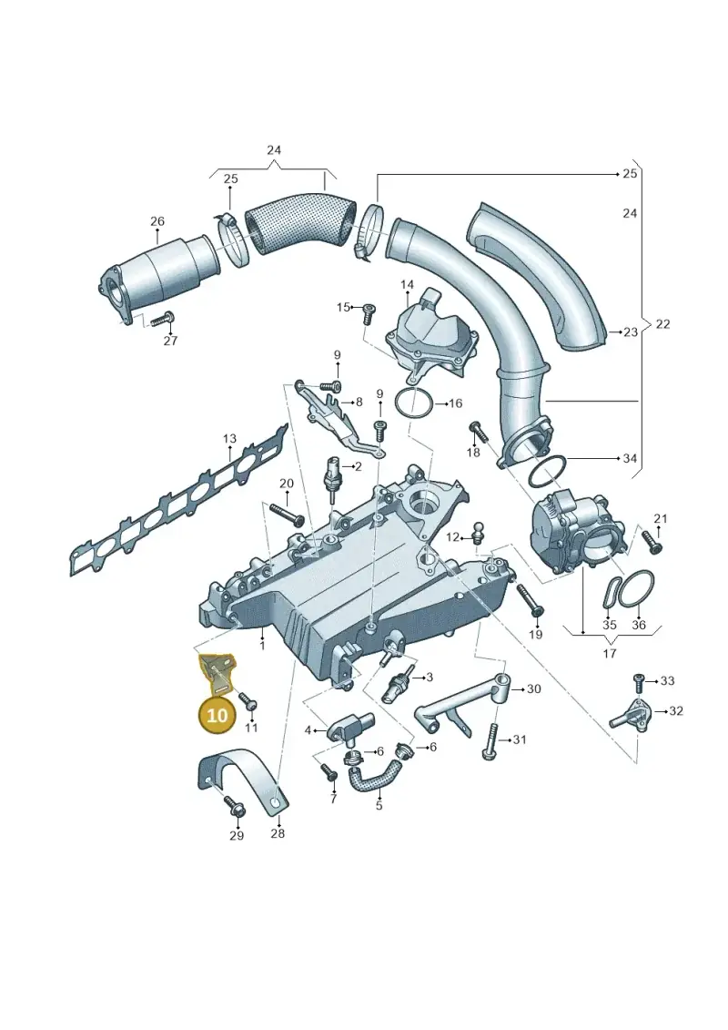 05L131121H — Audi A5 Limo 2.0 (2024-) diagram 430129050, position 10