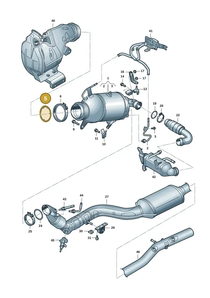 05L131547G — Audi A5 Limo 2.0 (2024-) diagram 8wk253630, position 5