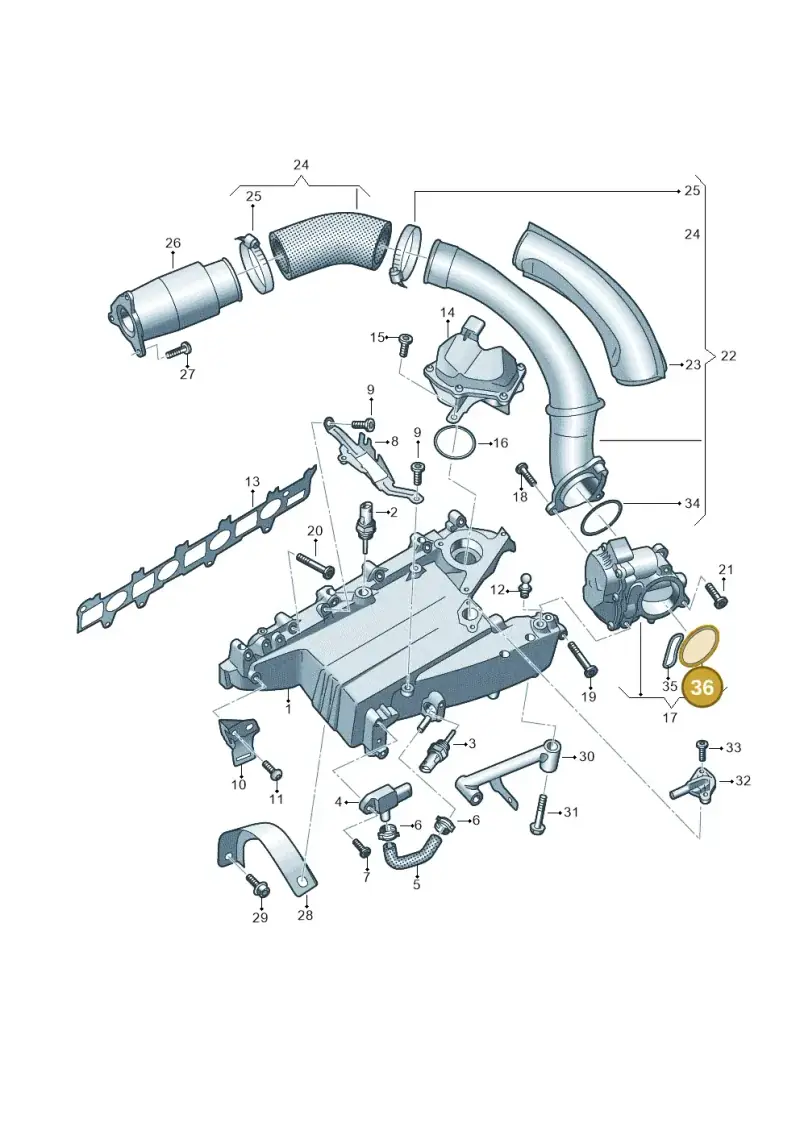 05L131547R — Audi A5 Limo 2.0 (2024-) diagram 430129050, position 36