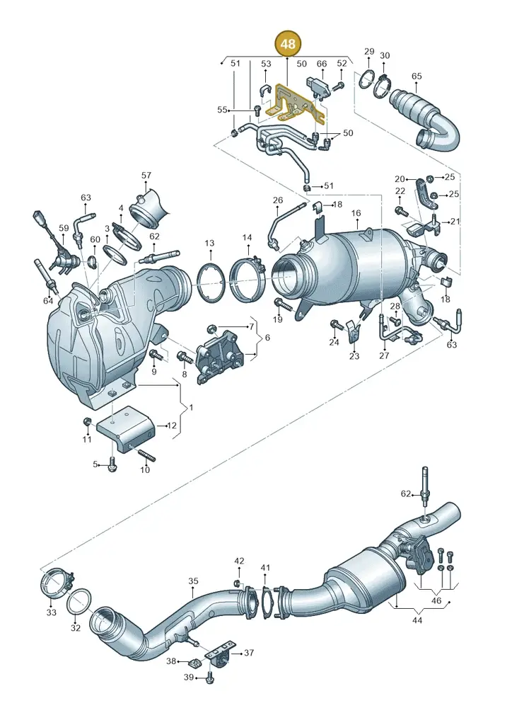 05L131552E — Audi A6 2.0 (2018-) diagram 848253070, position 48