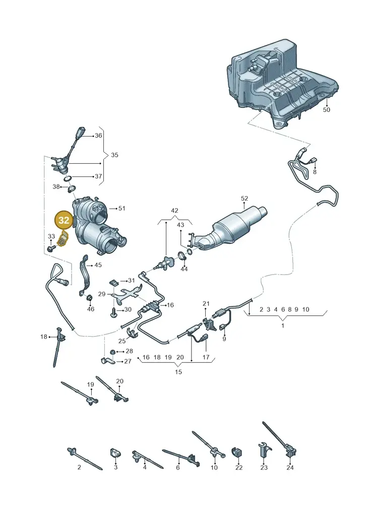 05L131561A — Audi A6 2.0 (2018-) diagram 430201520, position 32