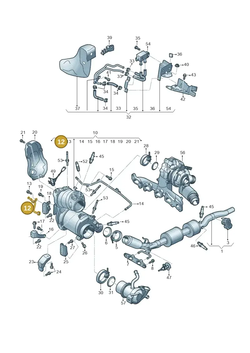 05L131582AB — Audi Q2 2.0 TDI (2016-2018) diagram 803253075, position 12