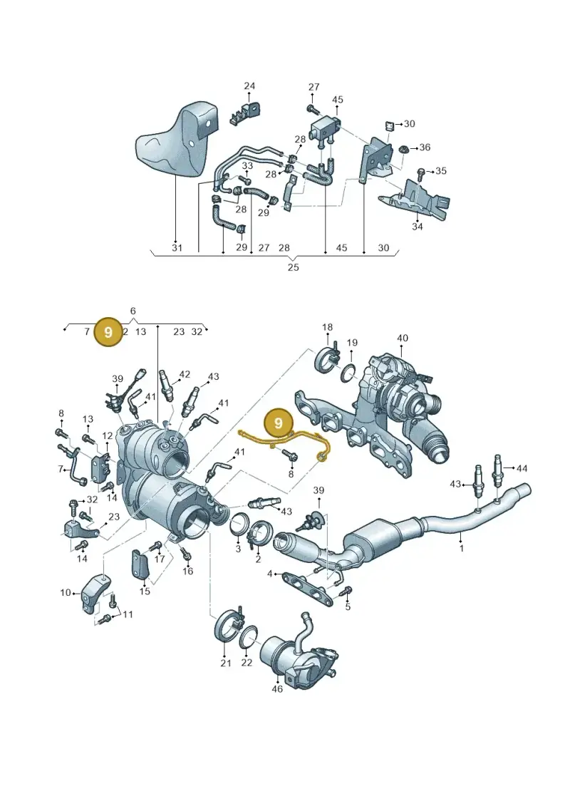 05L131582J — Audi A3 Sportback (2019-2021) diagram 596253660, position 9