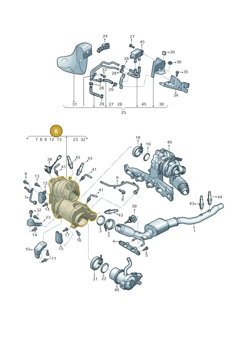 05L131602EX — Audi A3 Sportback (2019-2021) diagram 596253660, position 6