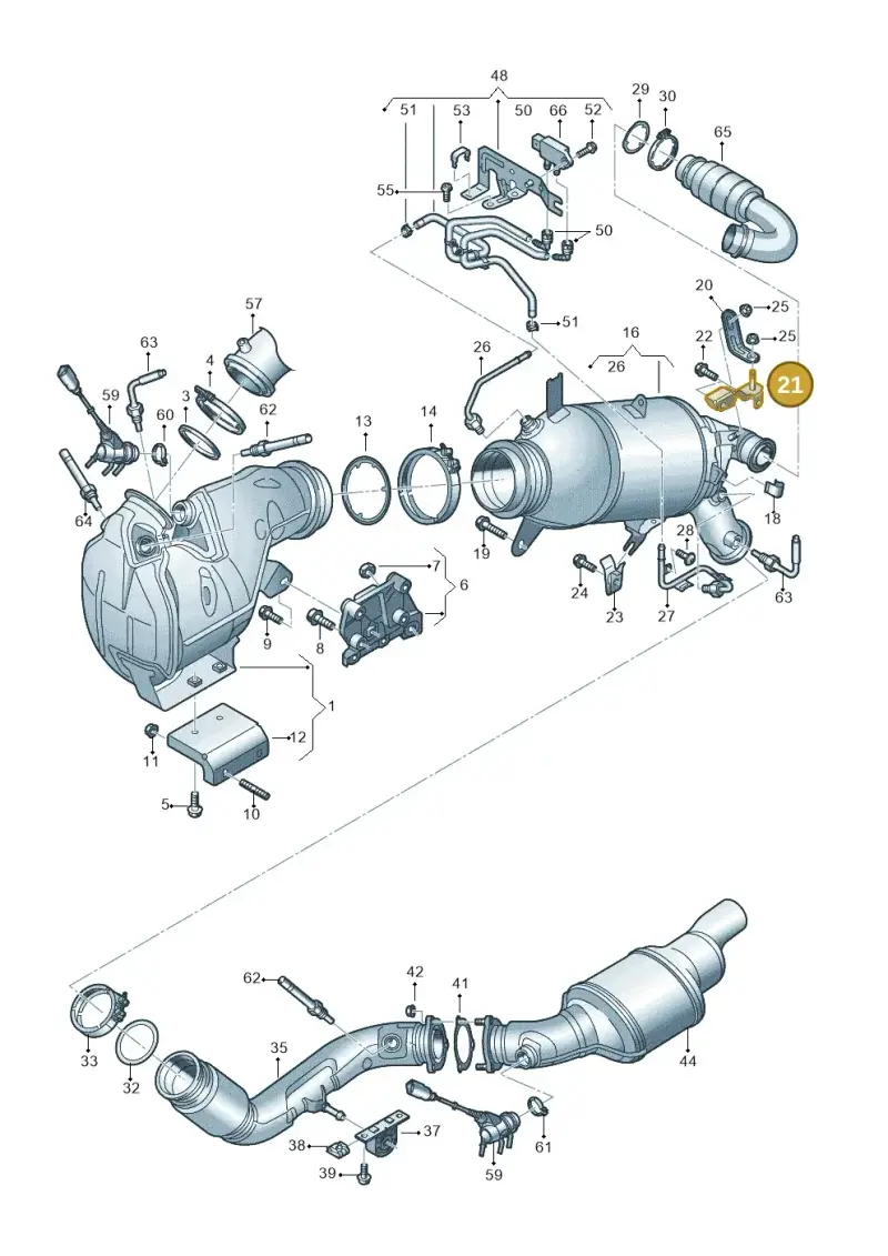 05L131645 — Audi A6 2.0 (2018-) diagram 430253640, position 21