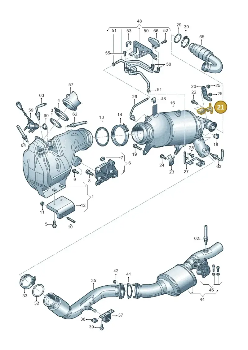 05L131645 — Audi A6 2.0 (2018-) diagram 848253070, position 21