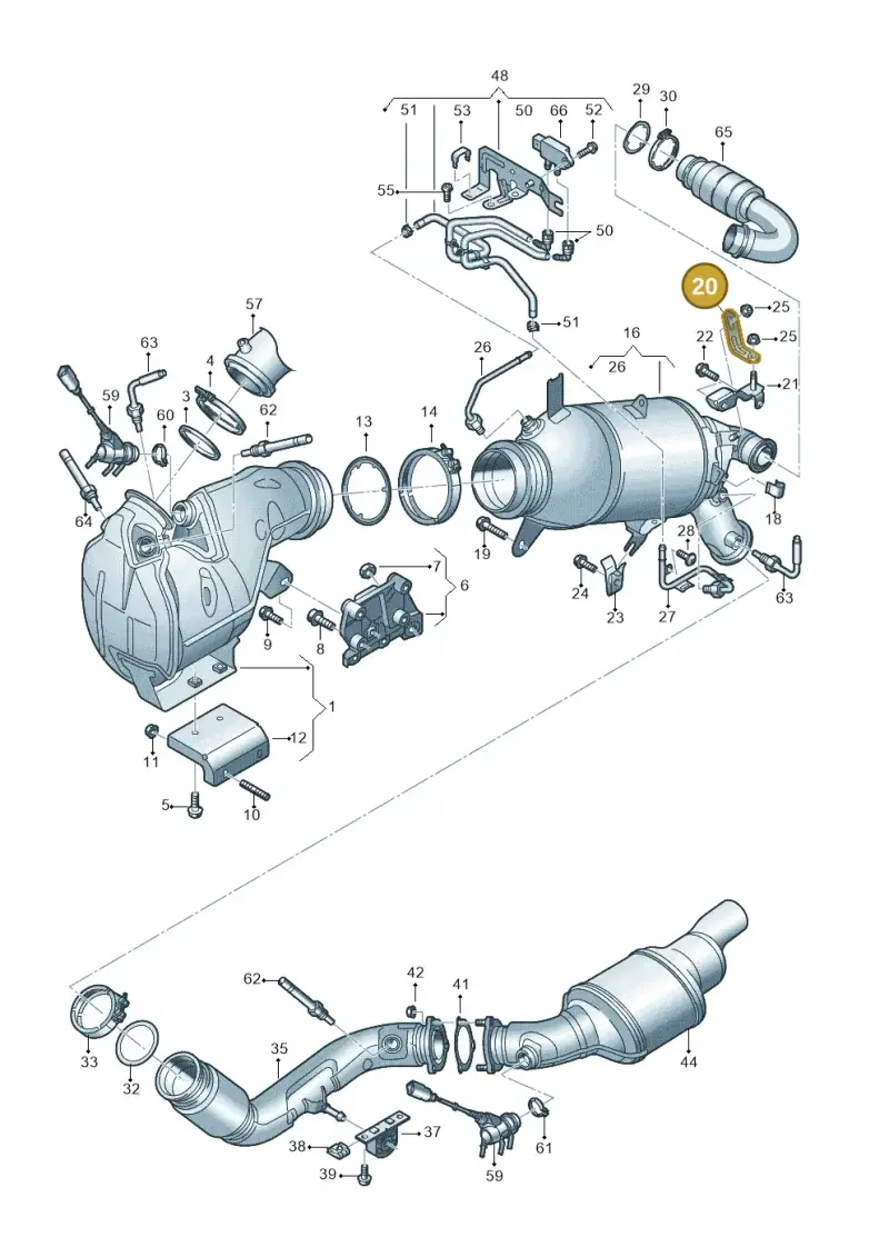 05L131645B — Audi A6 2.0 (2018-) diagram 430253640, position 20