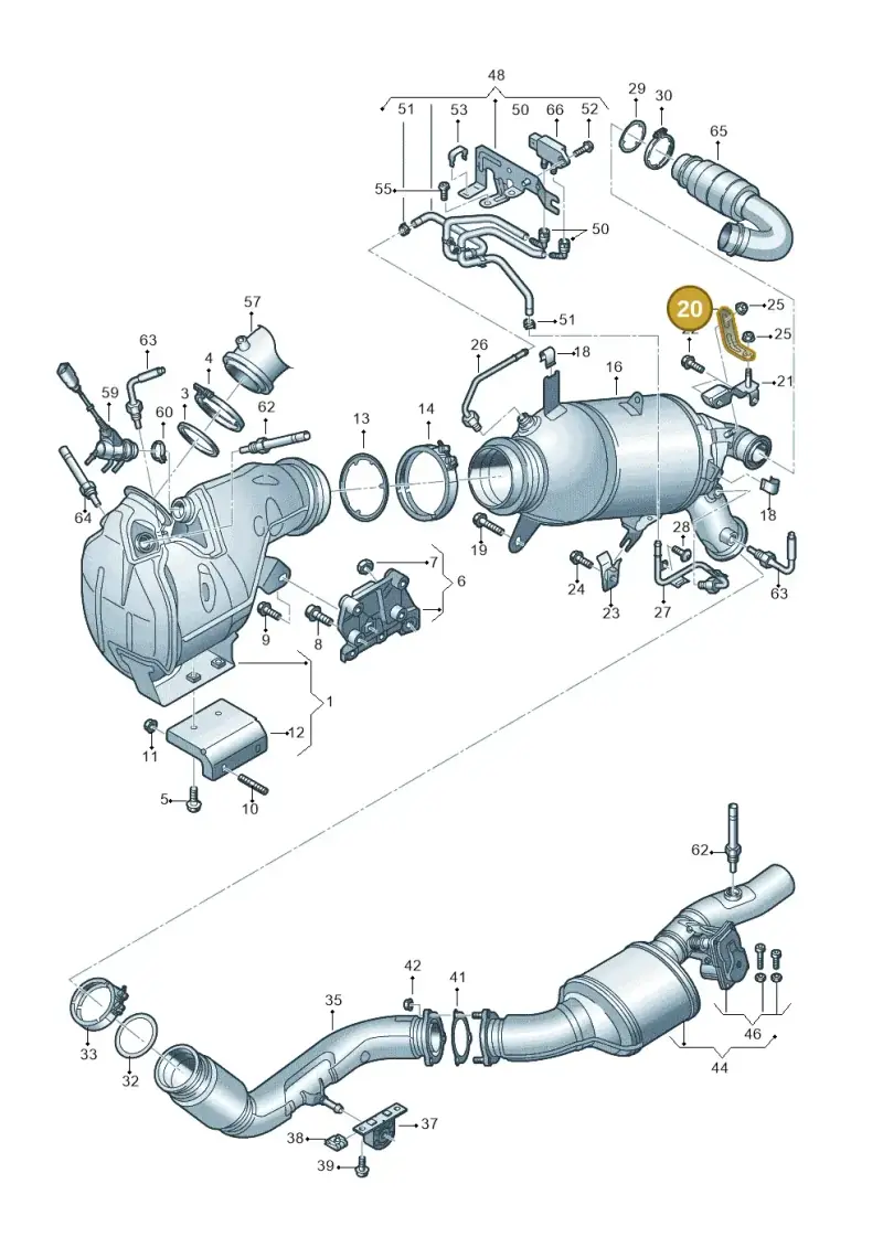 05L131645B — Audi A6 2.0 (2018-) diagram 848253070, position 20