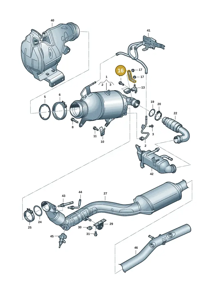 05L131645B — Audi A5 Limo 2.0 (2024-) diagram 8wk253630, position 16