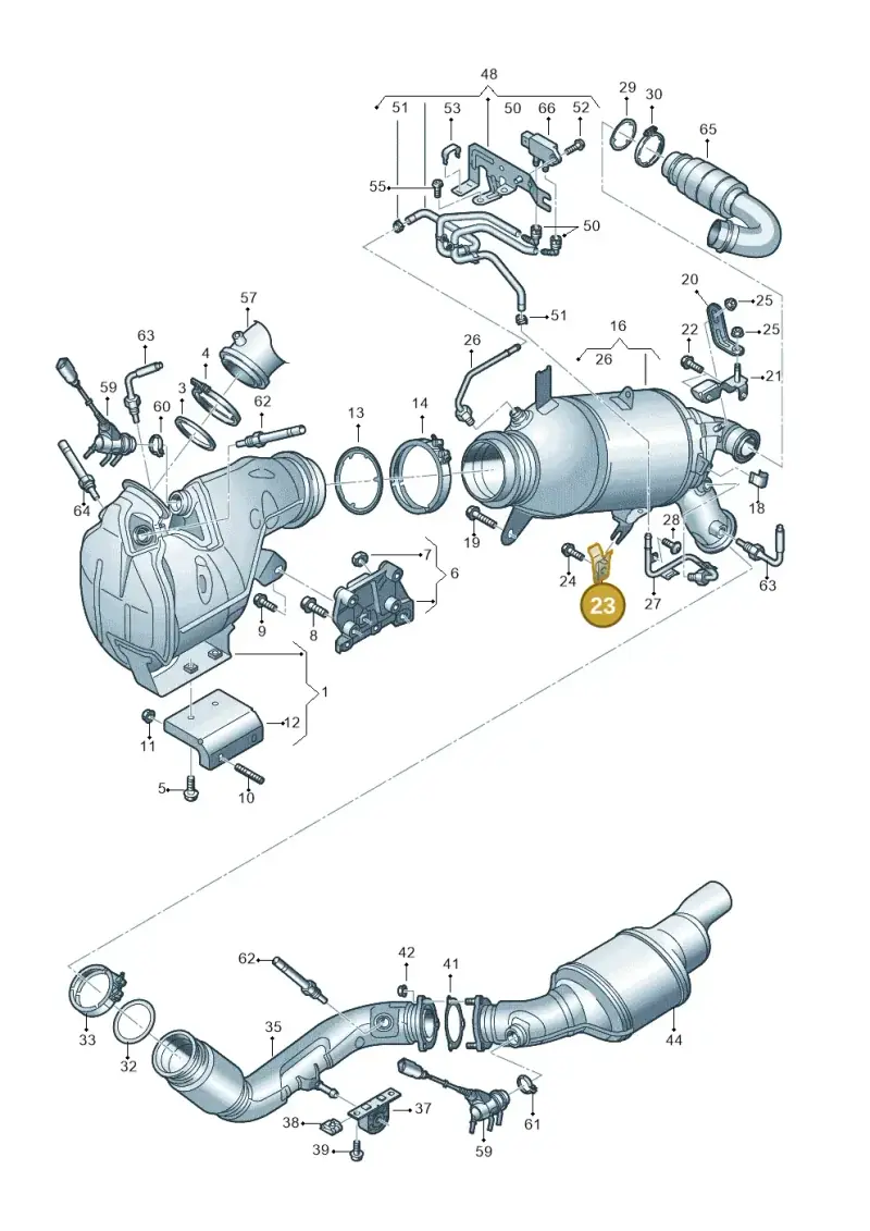 05L131645E — Audi A6 2.0 (2018-) diagram 430253640, position 23