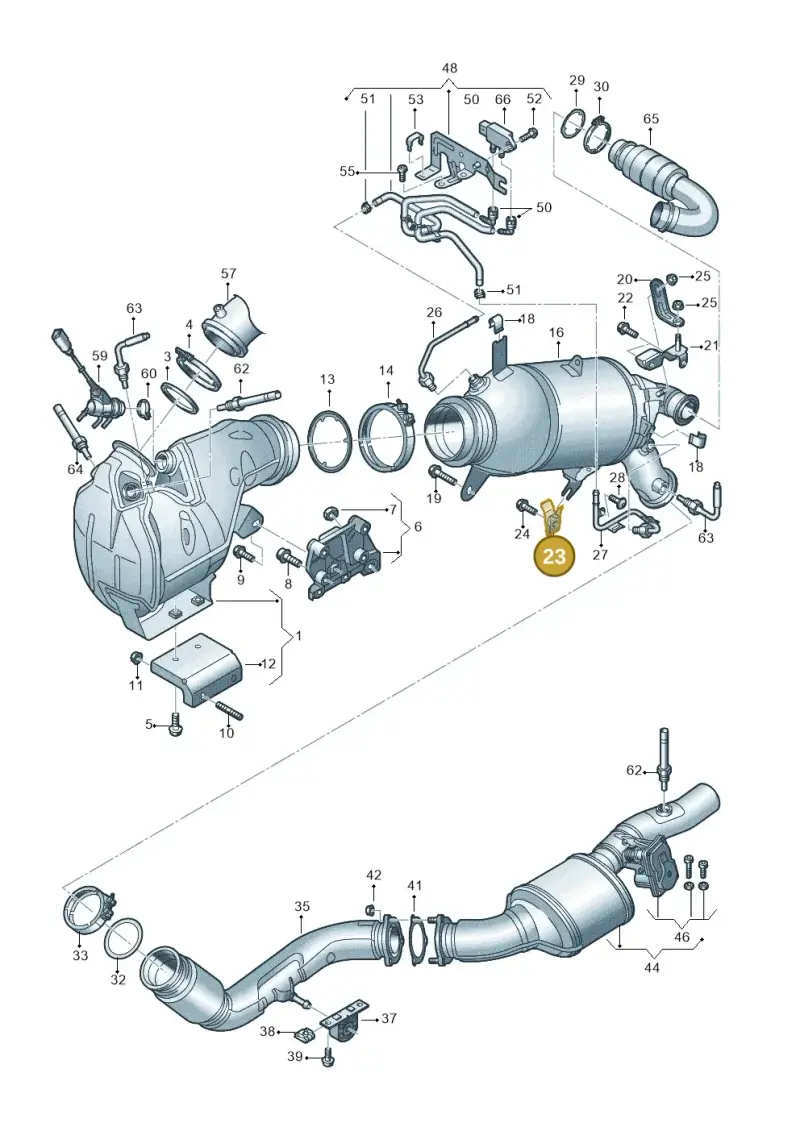 05L131645E — Audi A6 2.0 (2018-) diagram 848253070, position 23
