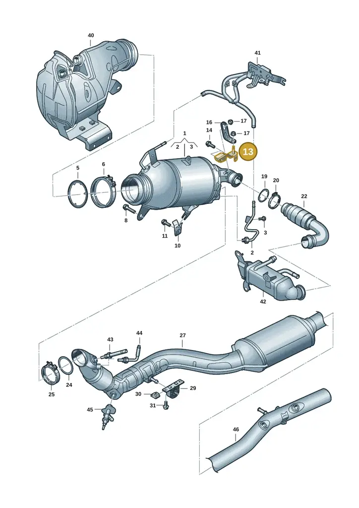 05L131645 — Audi A5 Limo 2.0 (2024-) diagram 8wk253630, position 13