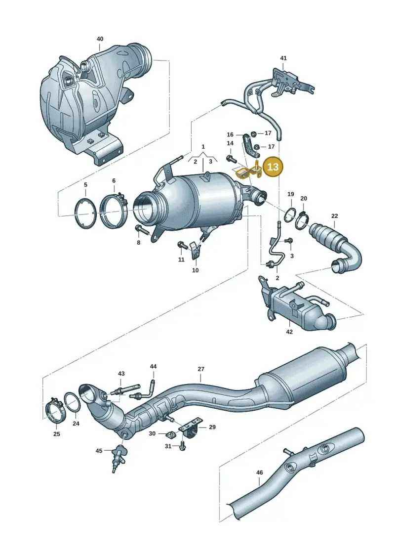 05L131645 — Audi A5 Limo 2.0 (2024-) diagram 8wk253630, position 13