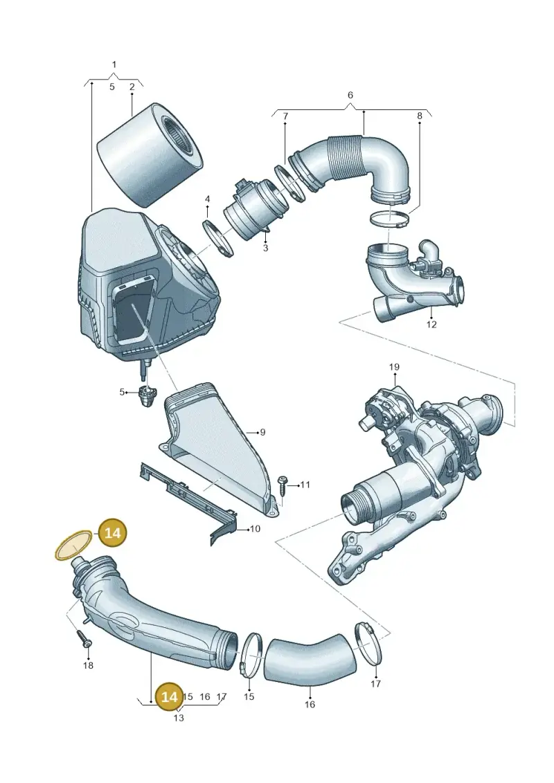 05L145187 — Audi A5 Limo 2.0 (2024-) diagram 8wk129275, position 14