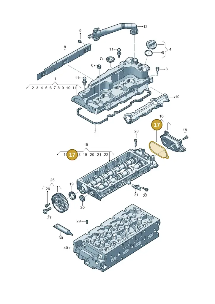 05L145215C — Audi A5 Limo 2.0 (2024-) diagram fys103700, position 17