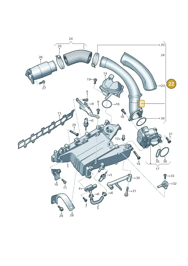 05L145762H — Audi A6 2.0 (2018-) diagram 430129050, position 22