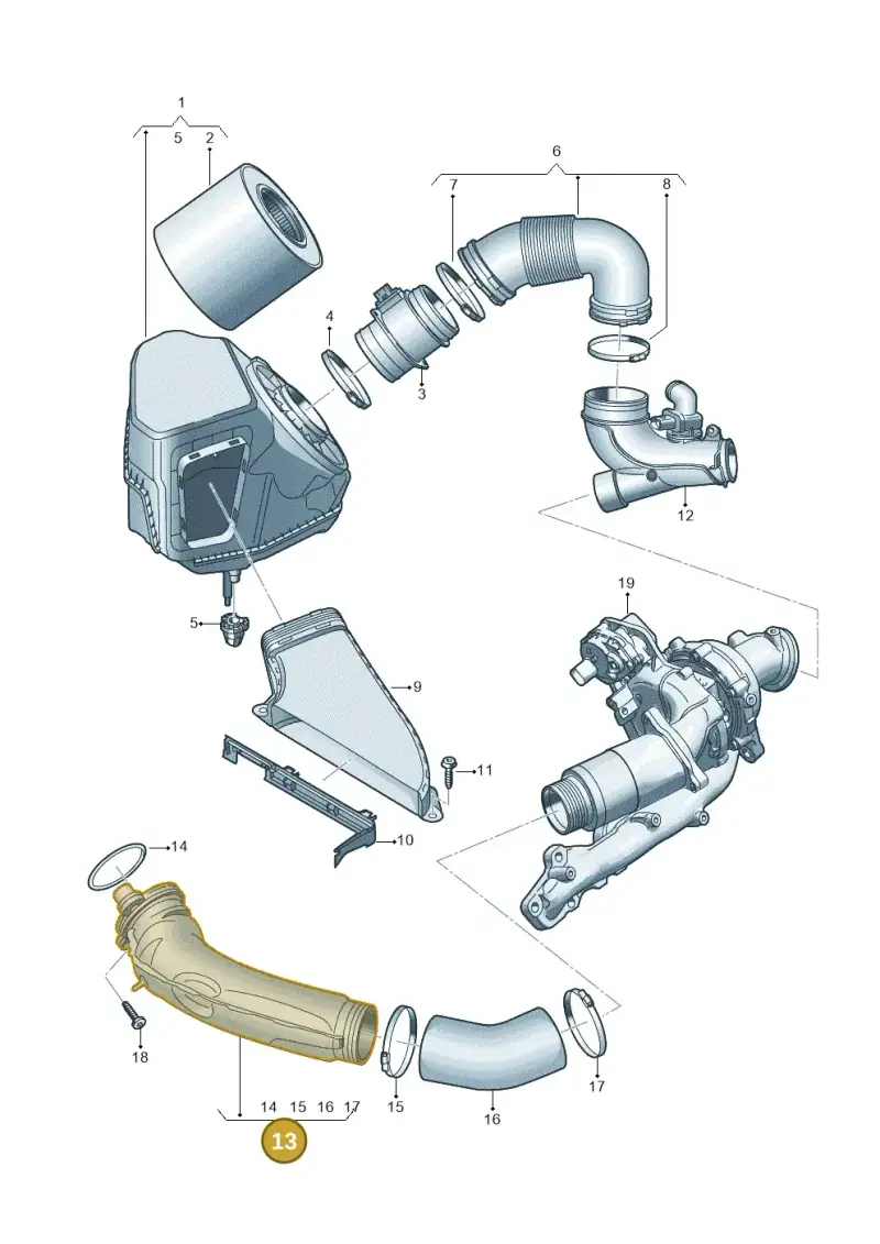 05L145762H — Audi A5 Limo 2.0 (2024-) diagram 8wk129275, position 13