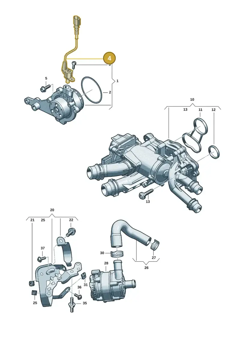 05L907284 — Audi A5 Limo 2.0 (2024-) diagram 05l121000, position 4