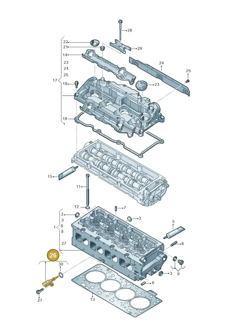 05L919501B — Audi A3 Sportback (2019-2021) diagram 596103611, position 26
