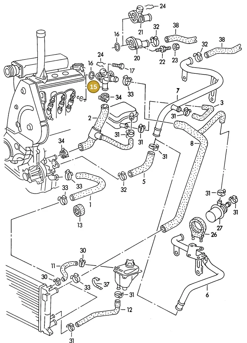 068121132 — Audi 90 (1993-1995) diagram 114121400, position 15