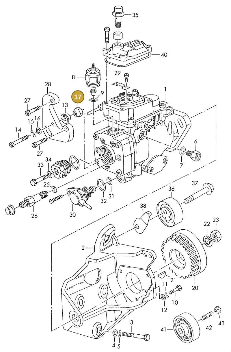 068130197 — Audi A6/S6/Wg.qu.F>4A (1996-1997) diagram 118130400, position 17