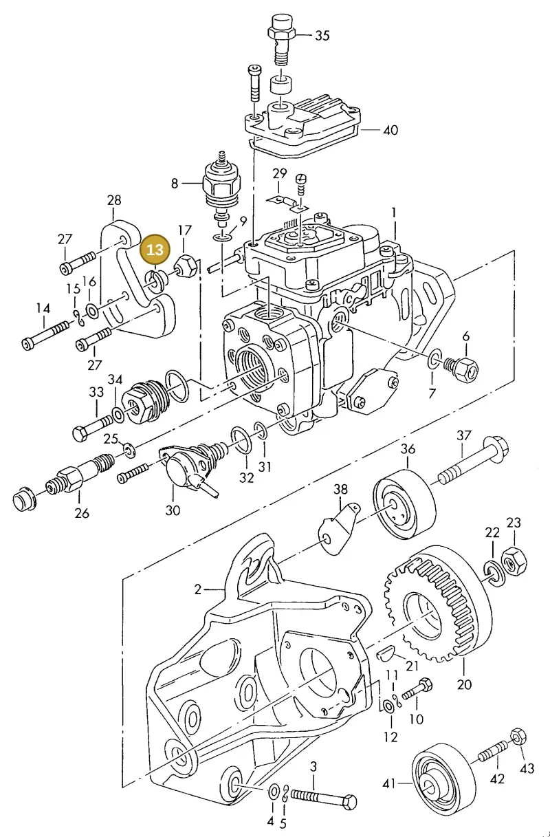 068130199 — Audi A6/S6/Wg.qu.F>4A (1996-1997) diagram 118130400, position 13