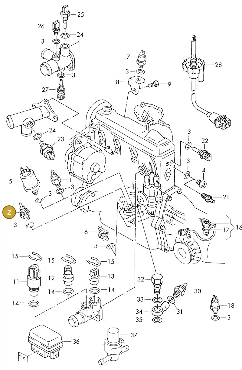 068919081C — Audi 90                93 (1992-1993) diagram 114919600, position 2