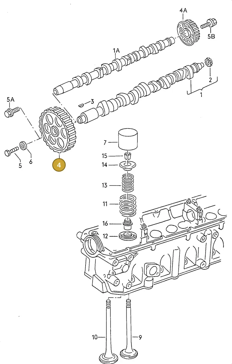 069109111 — Audi A6/S6/Wg.qu.F>4A (1996-1997) diagram 117109200, position 4