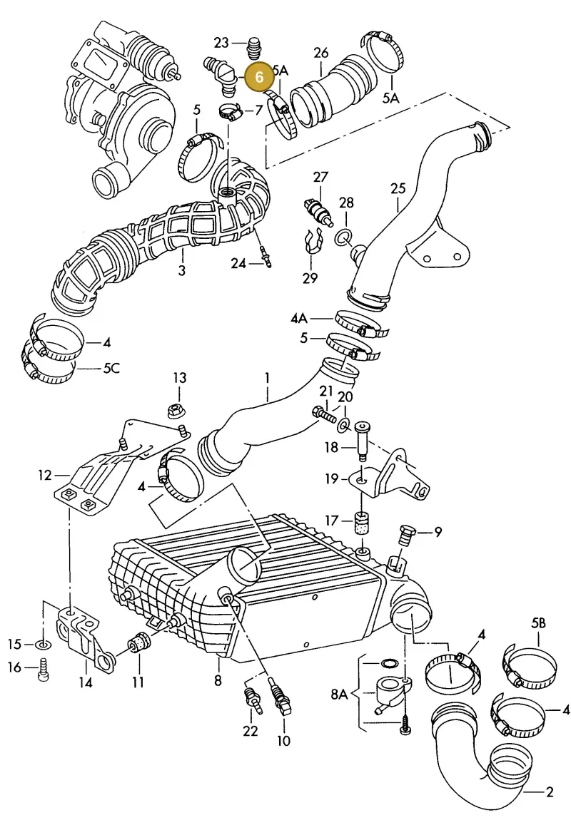 069129631 — Audi A6/S6/Wg.qu.F>4A (1996-1997) diagram 118145700, position 6