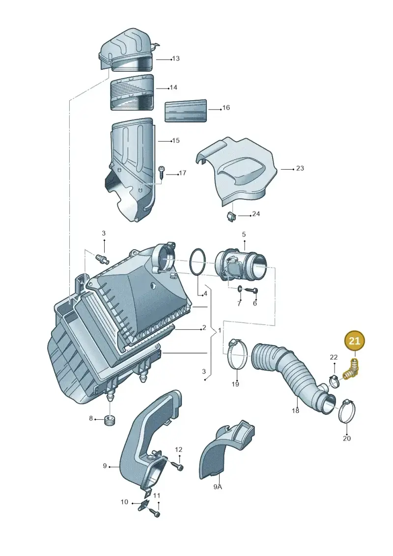 069129631 — Audi A4/S4/Av./qu.     05> (2005-) diagram 249129300, position 21