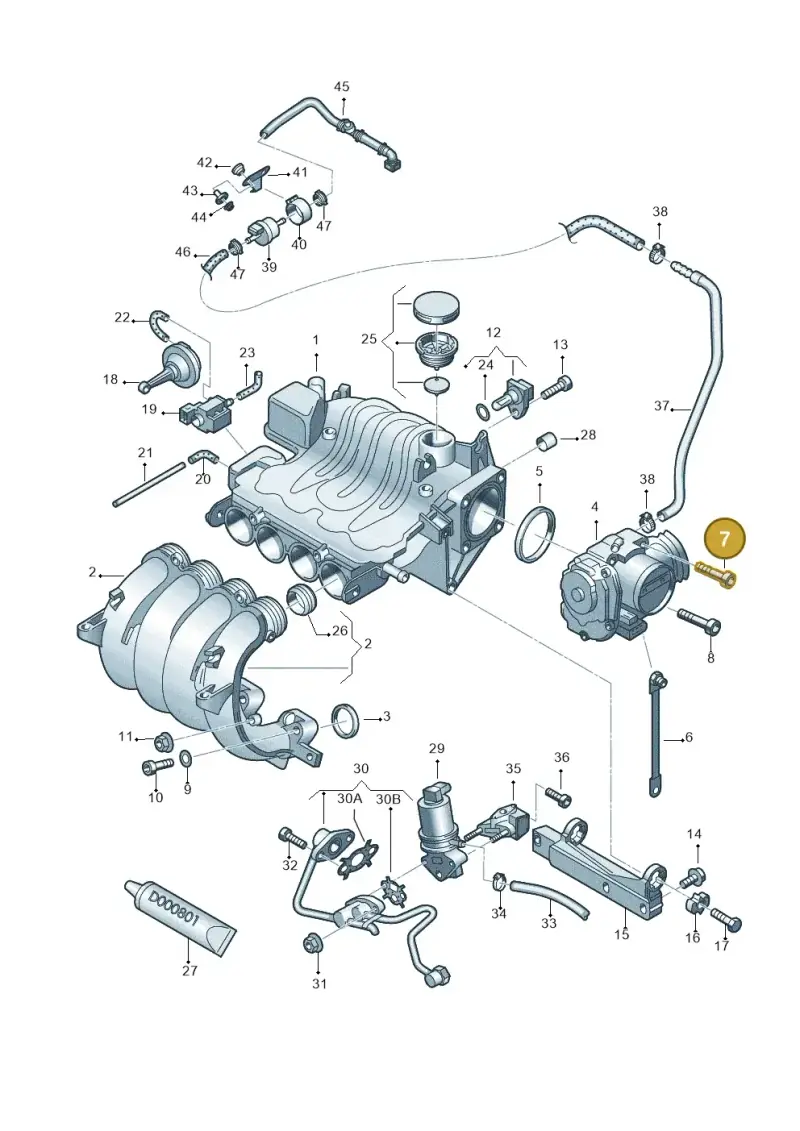 06A103193C — Audi A3/S3/QUATTRO (2000-2003) diagram 194133150, position 7