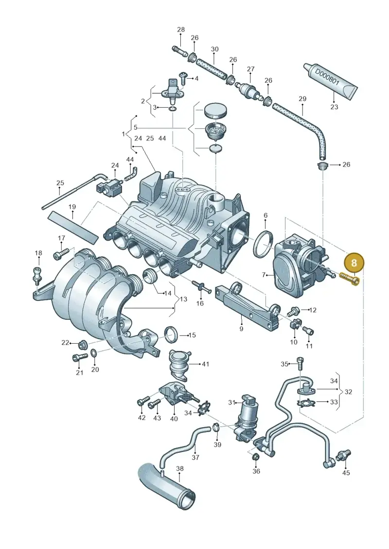 06A103193C — Audi A3/S3/quattro (2005-2007) diagram 412133070, position 8