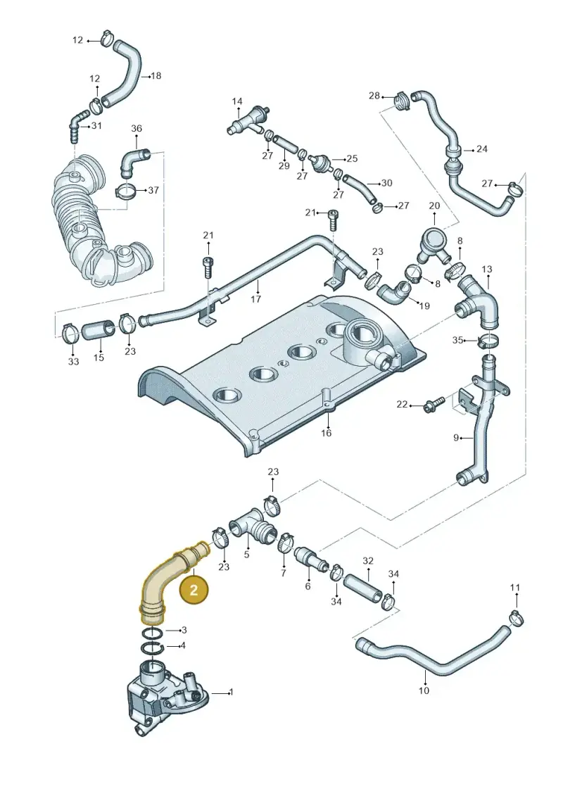 06A103213F — Audi A4/S4 Cabrio./qu. 07> (2006-) diagram 273103680, position 2