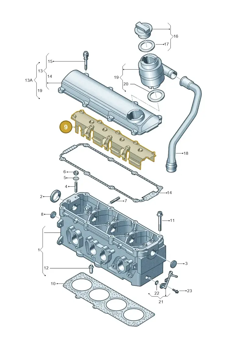 06A103538A — Audi A3 Sportback (2008-2013) diagram 209103470, position 9