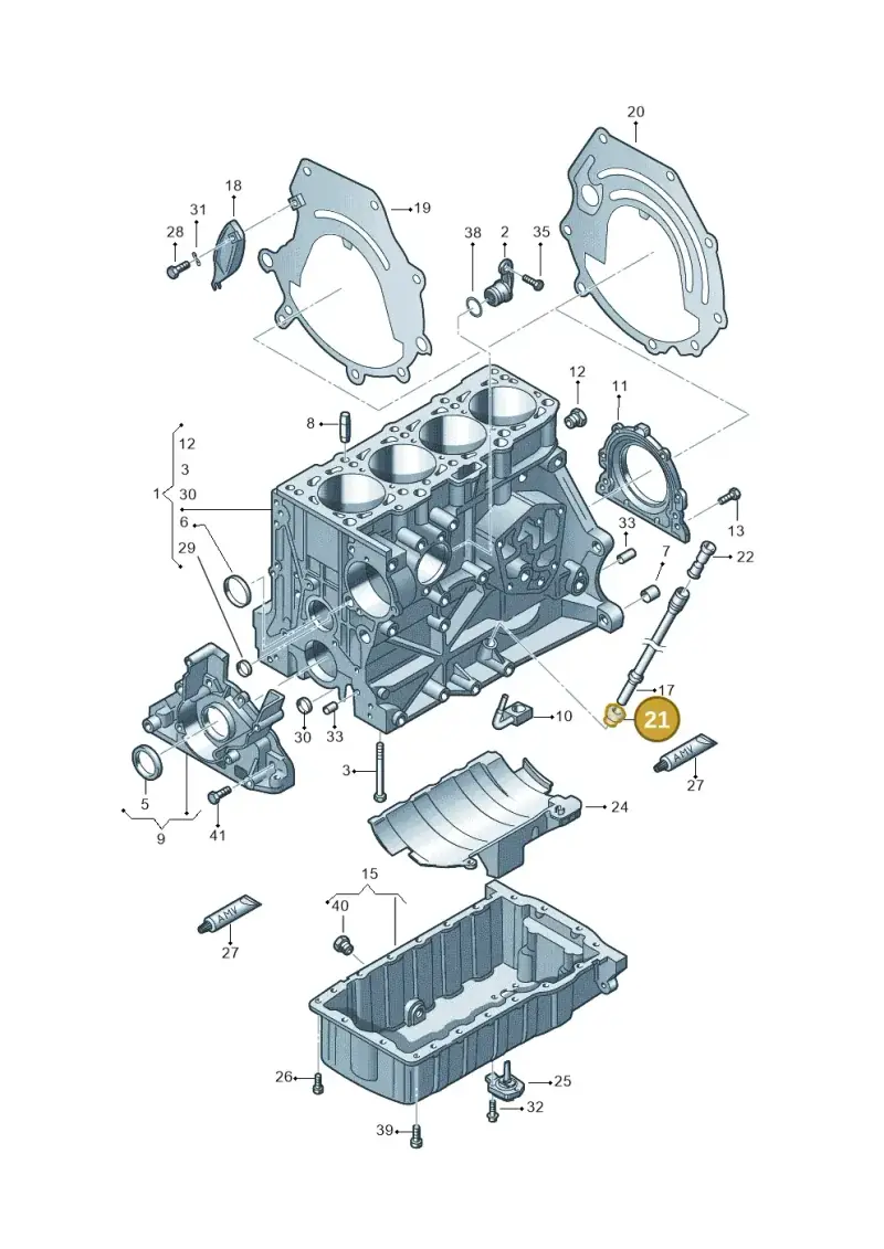 06A103638Q — Audi A3 Sportback (2008-2013) diagram 412103000, position 21