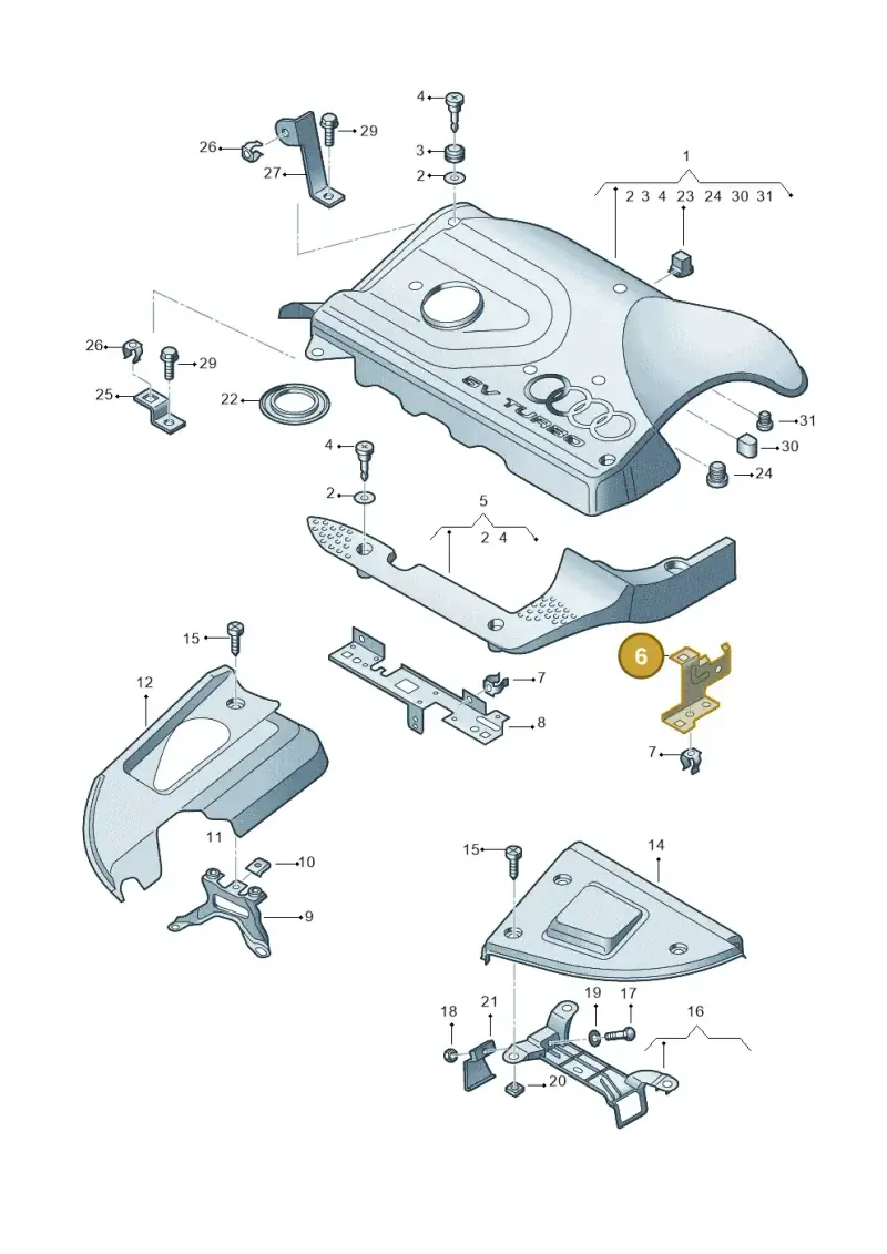 06A103943H — Audi TT Coupe/Roadster (1999-2002) diagram 229103700, position 6