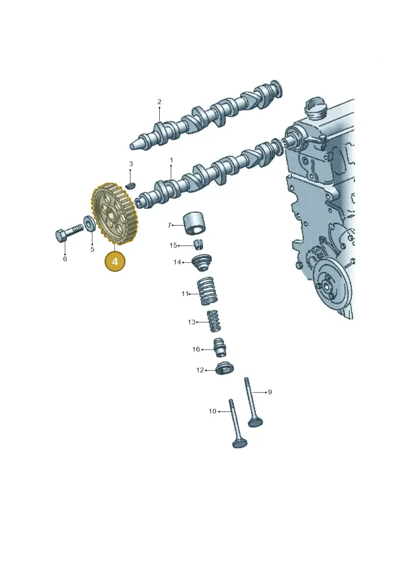 06A109105C — Audi A3/S3/QUATTRO (2000-2003) diagram 117109100, position 4