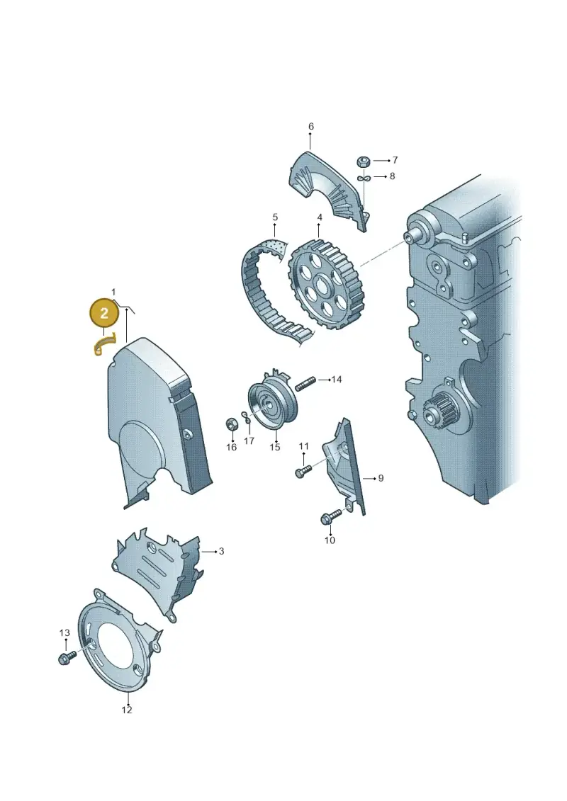 06A109150 — Audi A3/S3/QUATTRO (2000-2003) diagram 194109600, position 2