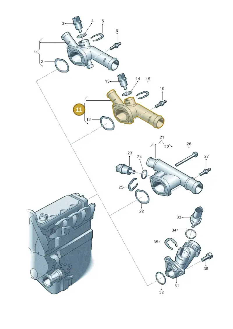 06A121132AG — Audi A3/S3/Sportb./qu. 08 (2007-) diagram 412121770, position 11